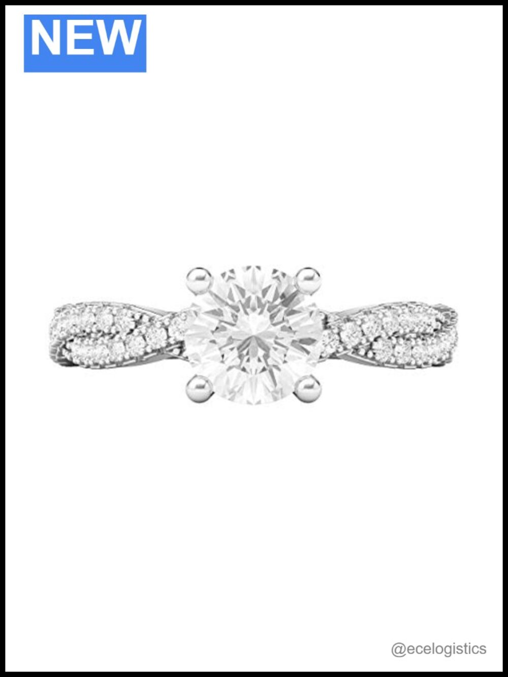 Sterling Silver Twisted Vine Engagement Ring Simulated Diamond Promise Bridal